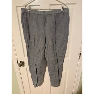 Eileen Fisher organic linen pants blue grey women's size 1x